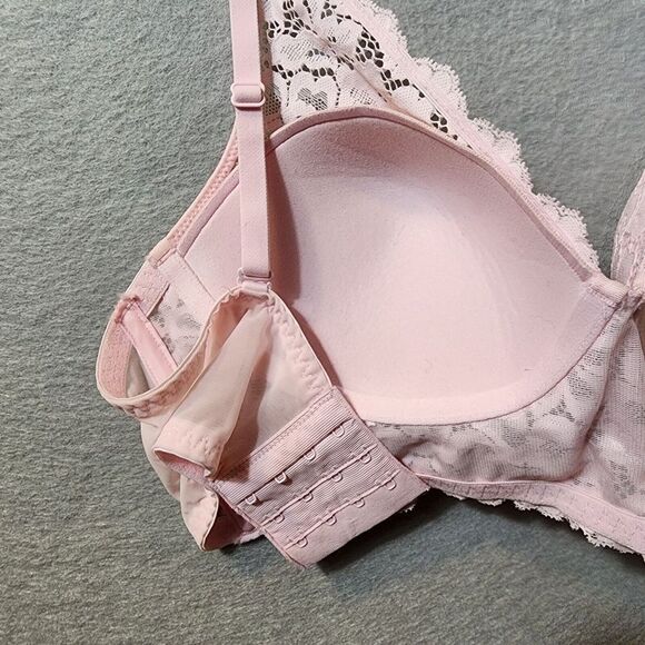 Maidenform Longline Bra Size 36B Soft Cup Bralette Lace Pink - Picture 8 of 9